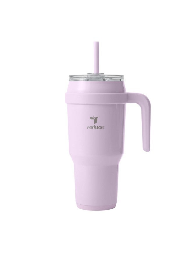 REDUCE 40 oz Stainless Steel Tumbler with Handle - Dual-Wall Vacuum Insulated Travel Mug, Sweat-Proof Lid & Reusable Straw - Keeps Drinks Cold for 24 Hrs, Fits Cupholders, Dishwasher Safe - Lilac Bud - Image 1