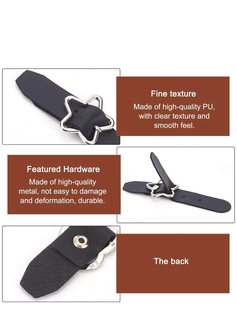 NIBEMINENT 18 Pack Leather Sew on Toggle Closure Buckles Star Bear Heart PU Tab Metal Bag Buckle Lock for Coat Jacket Buttons Replacement DIY Crafts  - Image 4