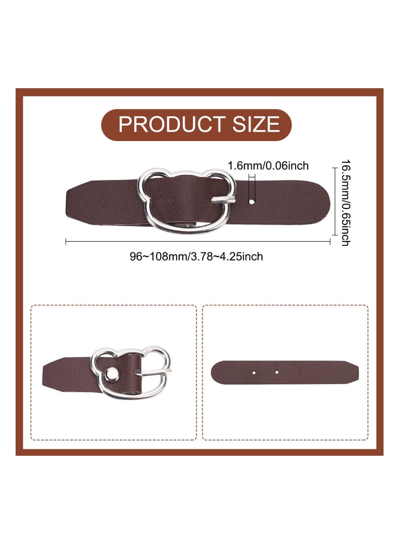 NIBEMINENT 18 Pack Leather Sew on Toggle Closure Buckles Star Bear Heart PU Tab Metal Bag Buckle Lock for Coat Jacket Buttons Replacement DIY Crafts  - Image 2