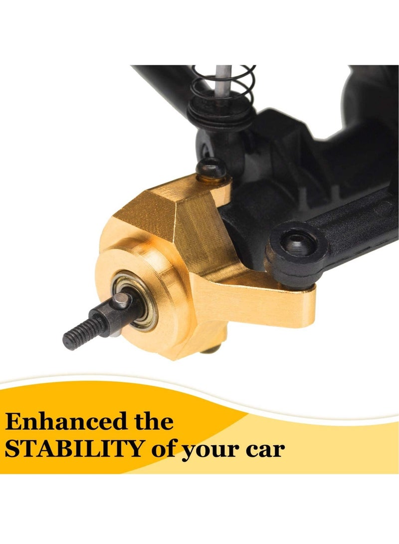 Y&D Hex hub Extended Wheel Spacers Brass Weight Hub Combiner with a Cross Wrench Compatible SCX24 AXI90081 Upgrades Parts 1/24 RC Crawler Car Accessories Golden  - Image 3