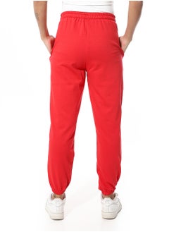 Andora Elastic Waist Plain Pants _ Red  - Image 3