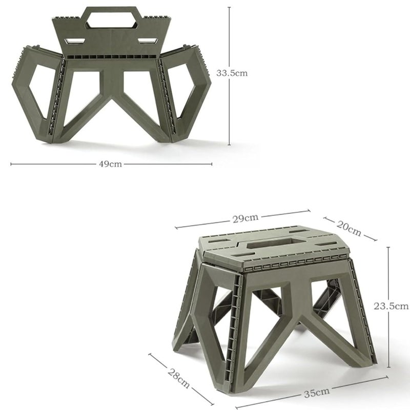 Sevia Folding Step Stool for Adults Handle Folding Stool Portable Plastic Camping Step Stool NonSlip Small Collapsible Fold Up Stepping Stool for Adults Child - Image 2