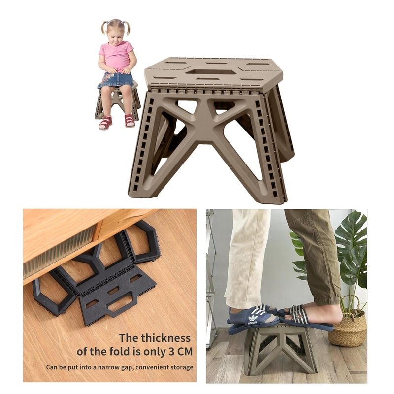 Sevia Folding Step Stool for Adults Handle Folding Stool Portable Plastic Camping Step Stool NonSlip Small Collapsible Fold Up Stepping Stool for Adults Child - Image 5