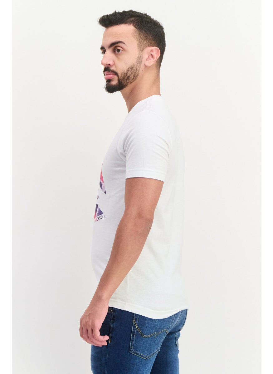 Free Soul - Men Crew Neck Short Sleeve Graphic Print Troon T-Shirt, White Combo - Image 1