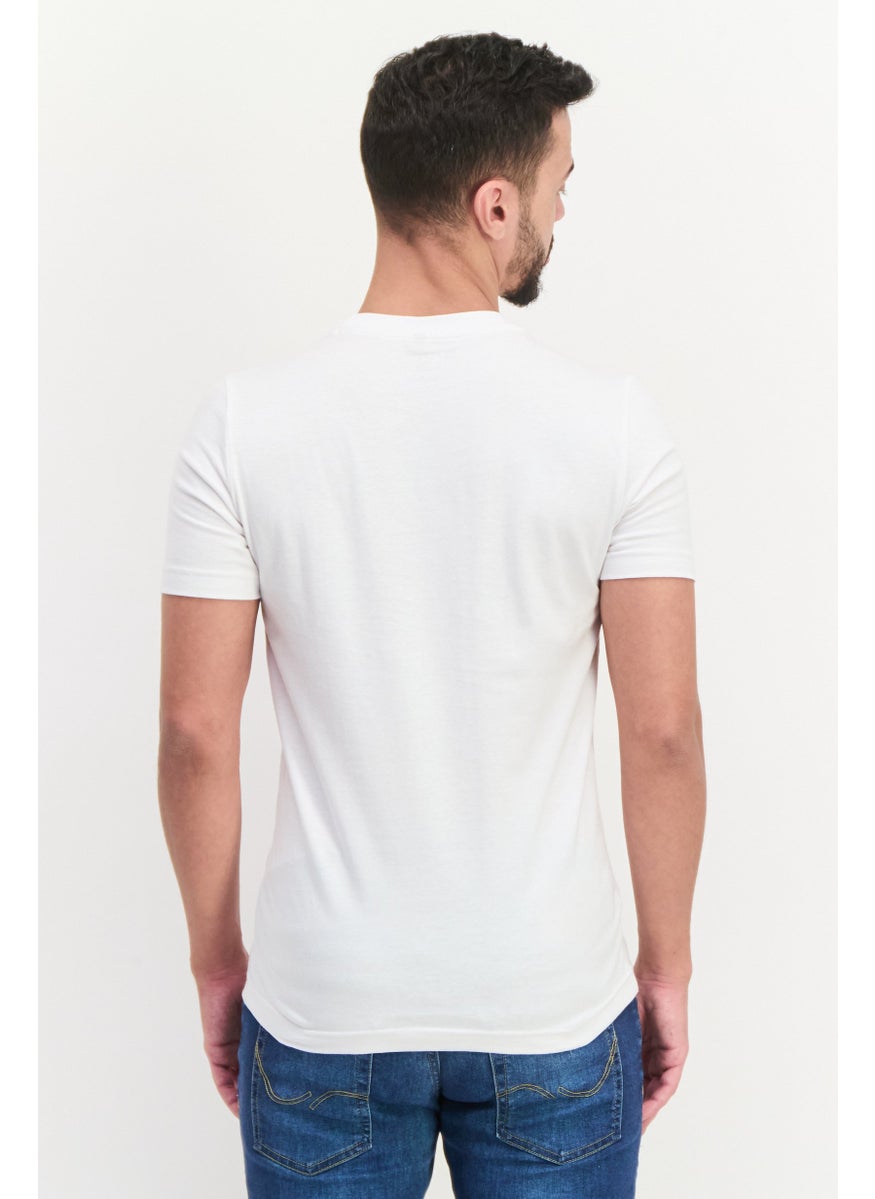 Free Soul - Men Crew Neck Short Sleeve Graphic Print Troon T-Shirt, White Combo - Image 1
