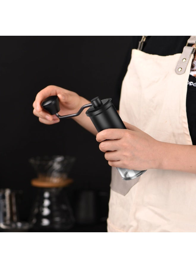 LePRESSO High Precision Conical Burr Grinder Glass Container, Handheld Grinder - Black - Image 3