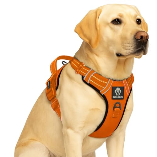 Doggo Bite Premium Reflective Dog Vest Harness| Soft Breathable| Padded Handle| Adjustable Straps & Luxury Buckle | Soft Padded Mesh | No Pull | No-Choke | Chest 27-36inch | All Large Breeds 23-35Kg - Image 1