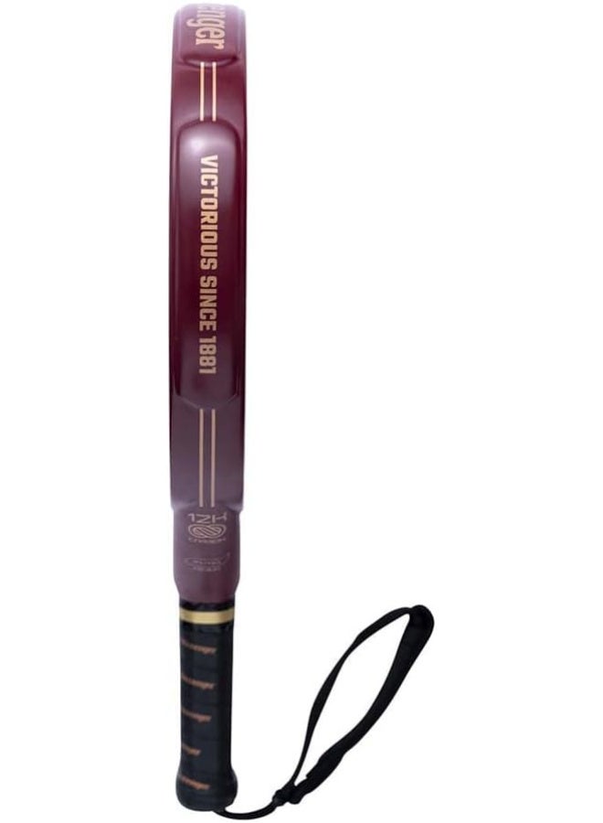 Slazenger Challenge No.2 Burgundy Round Padel Racket, 360–370G, Medium-Hard Eva, 12K Carbon - Image 3