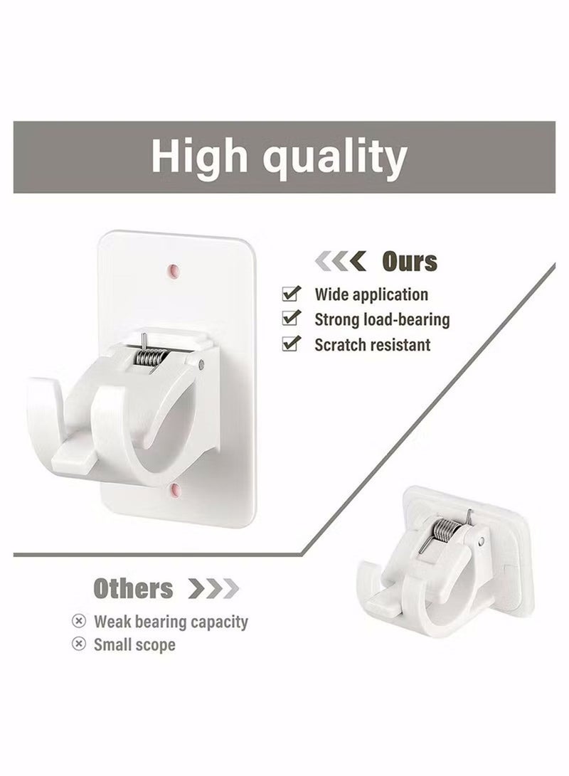 2 Pcs Curtain Rod Bracket Holder Curtain Rods No Drilling Adhesive Curtain Rod Holder Curtain Rod Bracket Curtain Hangers No Drilling Hooks Mounting Screws Anchors and Sticky Strips  - Image 2