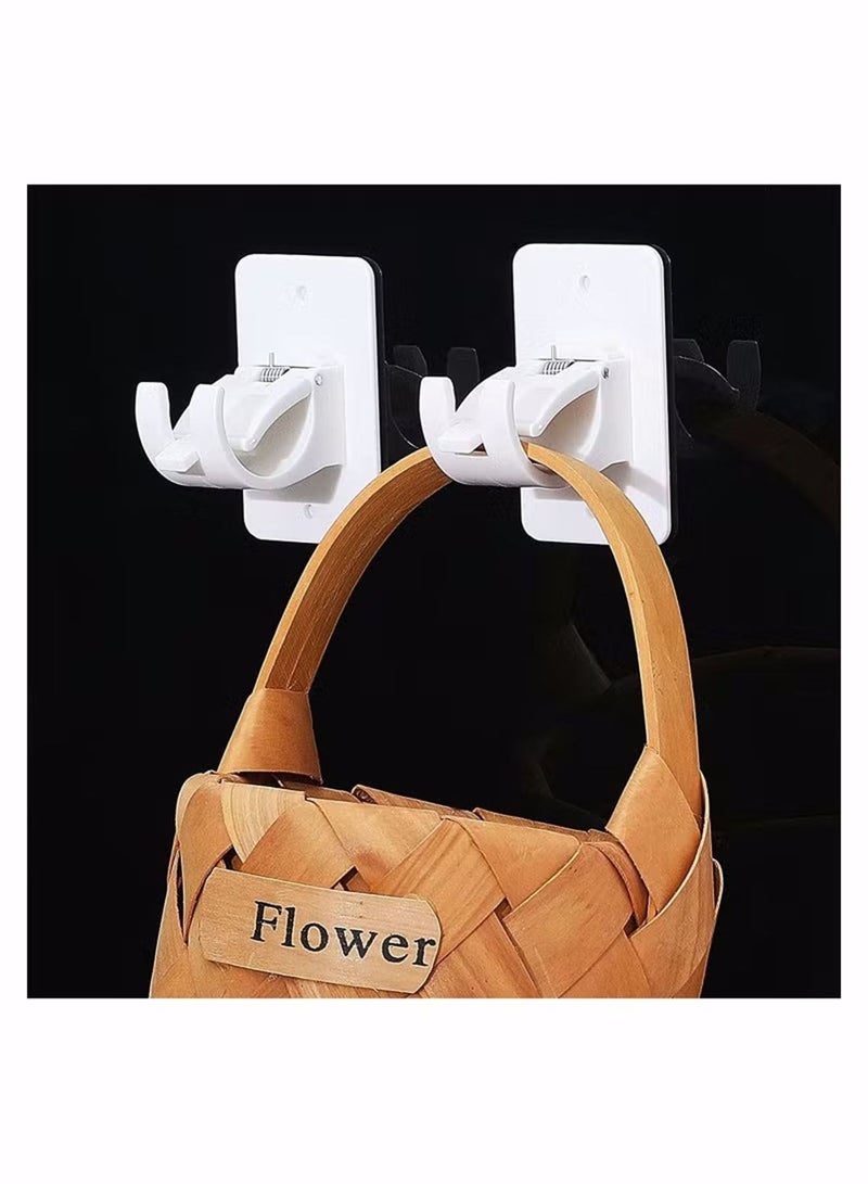2 Pcs Curtain Rod Bracket Holder Curtain Rods No Drilling Adhesive Curtain Rod Holder Curtain Rod Bracket Curtain Hangers No Drilling Hooks Mounting Screws Anchors and Sticky Strips