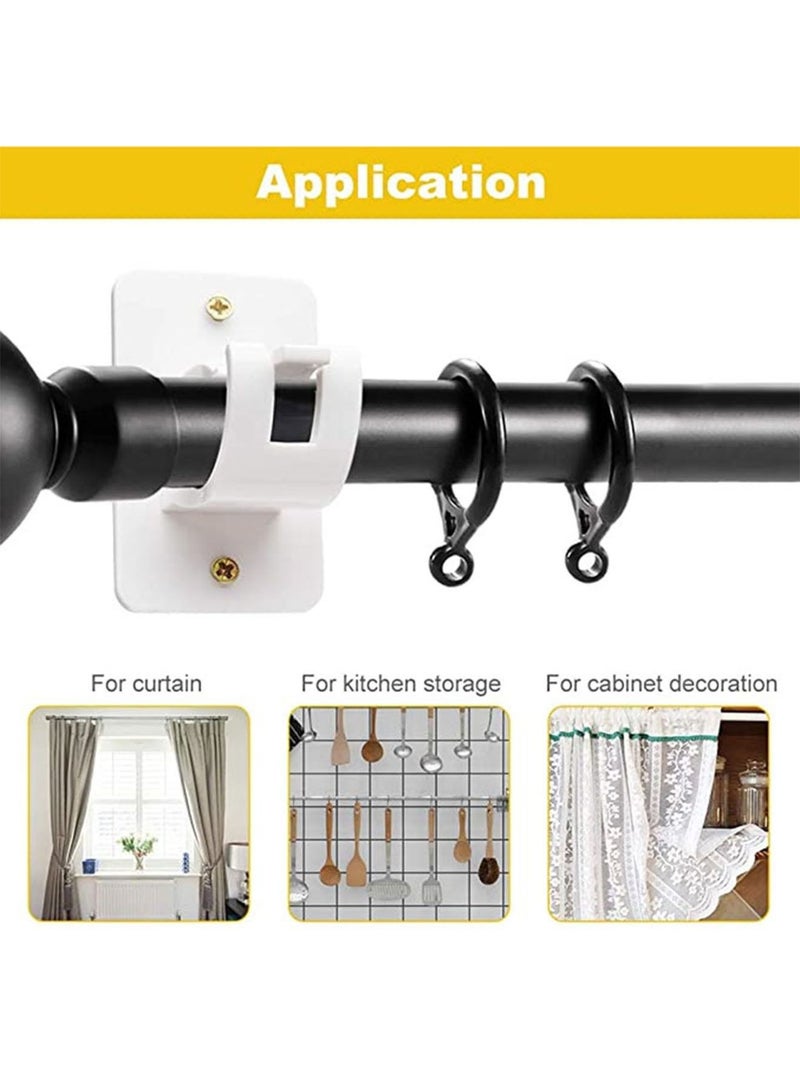 2 Pcs Curtain Rod Bracket Holder Curtain Rods No Drilling Adhesive Curtain Rod Holder Curtain Rod Bracket Curtain Hangers No Drilling Hooks Mounting Screws Anchors and Sticky Strips  - Image 3