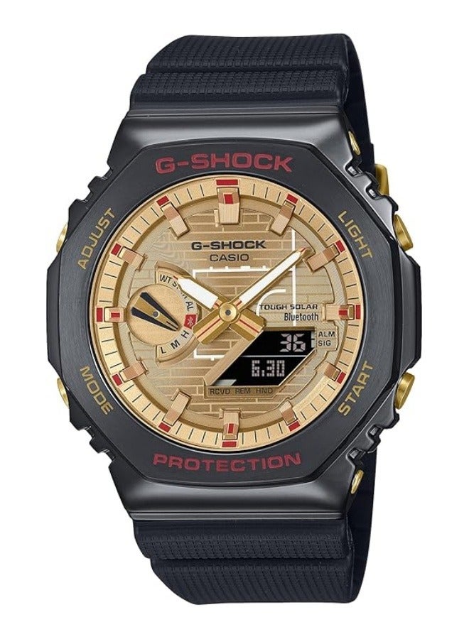 CASIO G-Shock G-Steel Solar Connected Gold Dial Black Resin Strap Watch GBM-2100RH-1AJR  - Image 1
