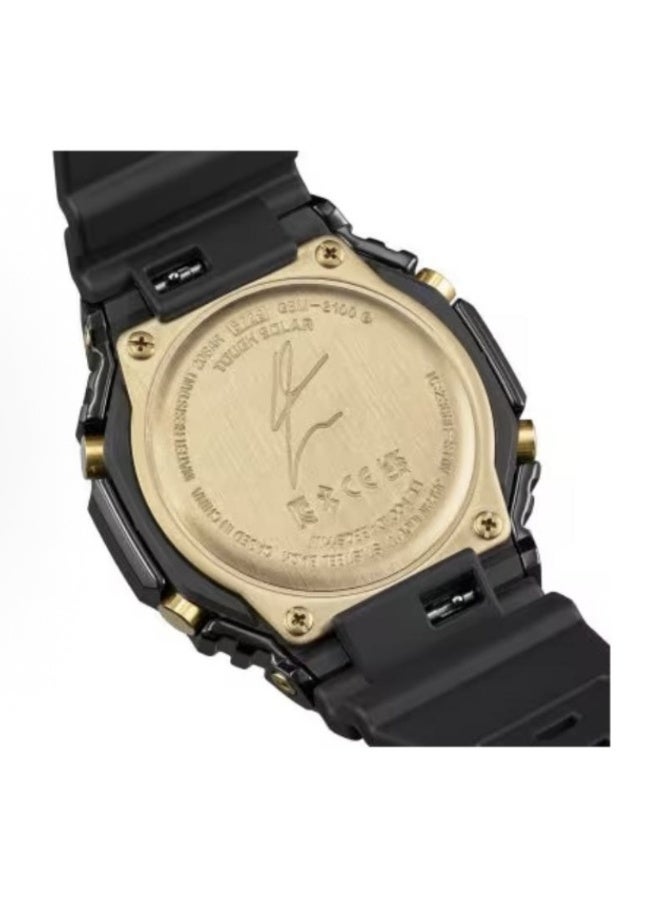 CASIO G-Shock G-Steel Solar Connected Gold Dial Black Resin Strap Watch GBM-2100RH-1AJR  - Image 3