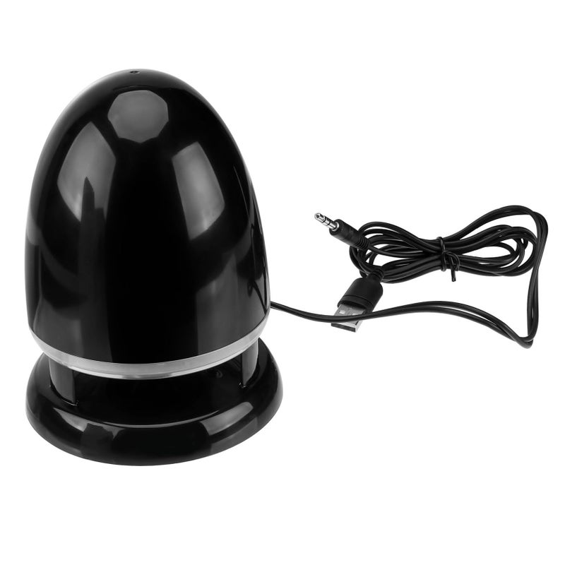 ميني سماعة محمولة متعددة الوسائط مع مدخل USB و Aux وإضاءة LED، بأسود وأزرق وبصوت جهير عميق - Image 2