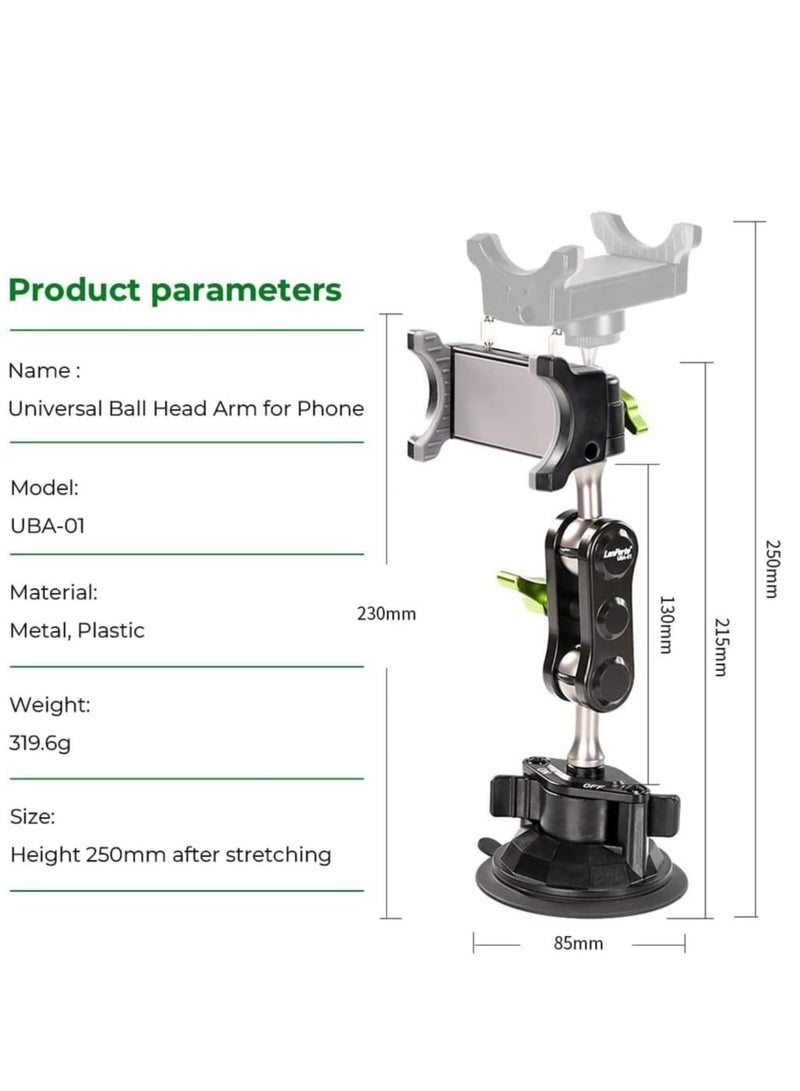 JAJEEK Car Phone Holder Mount with Strong Suction Cup – Extended Arm Design for Dashboard & Windshield Use – 360° Rotating Ball Joint for Universal Viewing – Compatible with iPhone, Samsung, Huawei, and All Smartphones – Stable, One-Hand Operation - Image 3