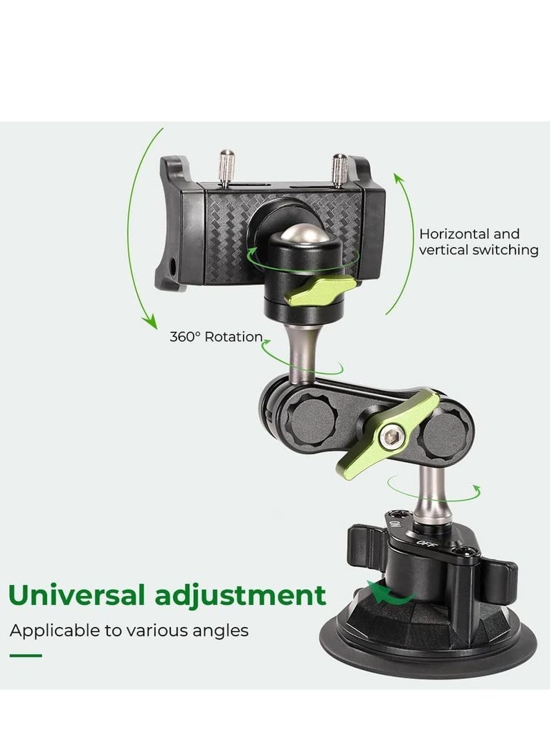 JAJEEK Car Phone Holder Mount with Strong Suction Cup – Extended Arm Design for Dashboard & Windshield Use – 360° Rotating Ball Joint for Universal Viewing – Compatible with iPhone, Samsung, Huawei, and All Smartphones – Stable, One-Hand Operation - Image 5