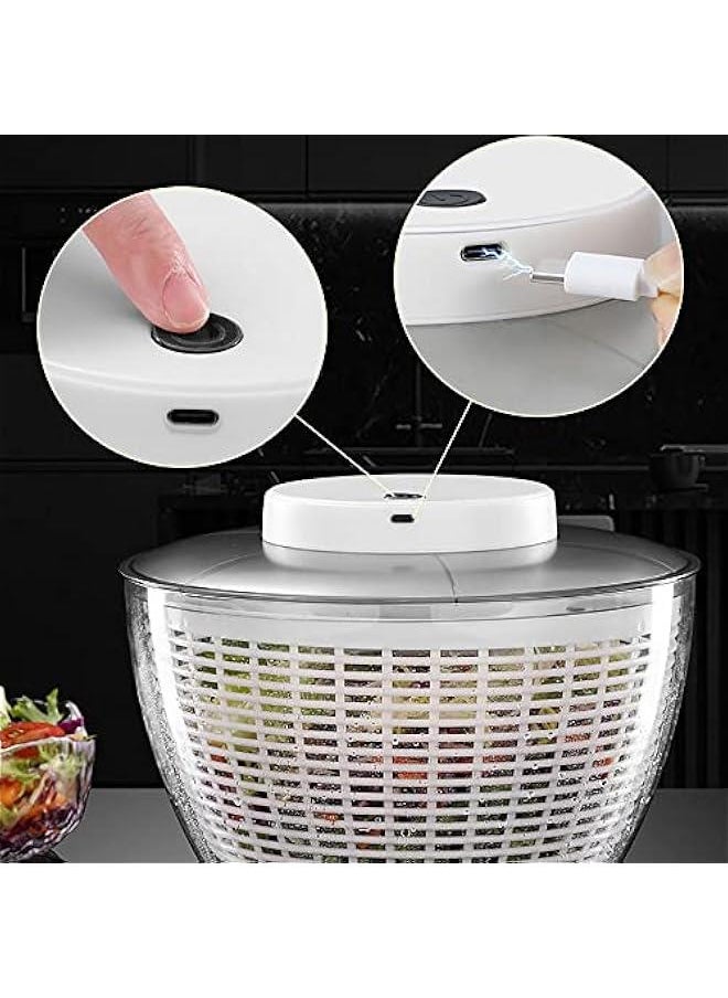 Generic Electric Salad Spinner 4.5L Large Capacity Lettuce Spinner Multifunctional Fruit Washer Vegetable Dryer for Home Kitchen,BPA Free, Green  - Image 5
