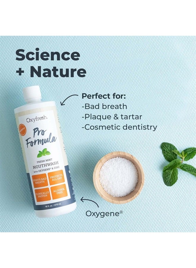 Oxyfresh Pro Formula Fresh Mint Mouthwash – Patented Zinc Mouthwash for Fresh Breath & Healthy Gums – Dye Free, Fluoride Free, Alcohol Free Mouthwash – 3 Bottles, 16 oz. ea. - Image 4