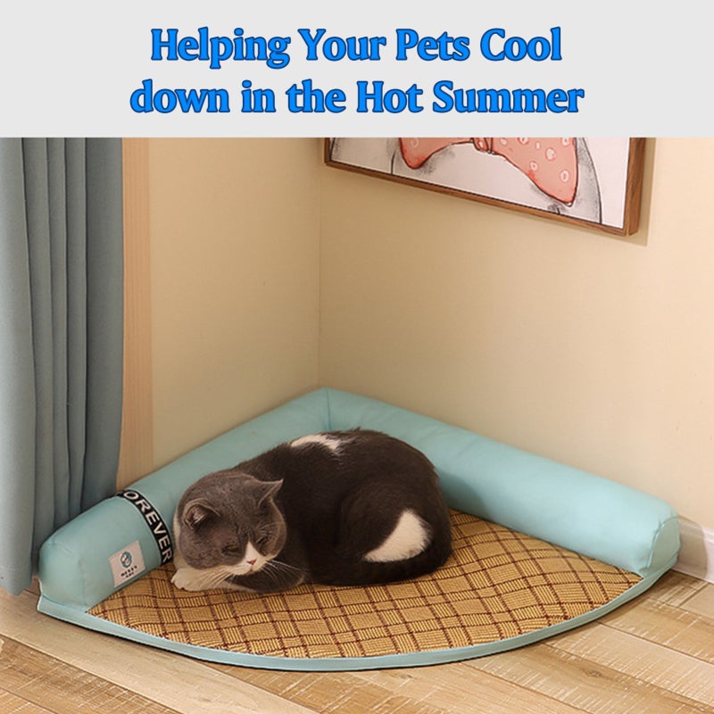 Pet Cooling Mat: 58*42*8Cm Blue - Scratch-Resistant Easy Clean Corner Mat for Small Pets Up To 3Kg - Image 3