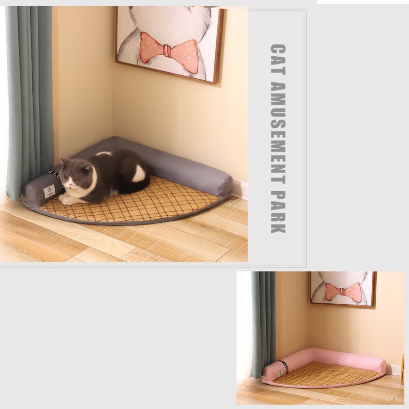 Pet Cooling Mat: 58*42*8Cm Blue - Scratch-Resistant Easy Clean Corner Mat for Small Pets Up To 3Kg - Image 4