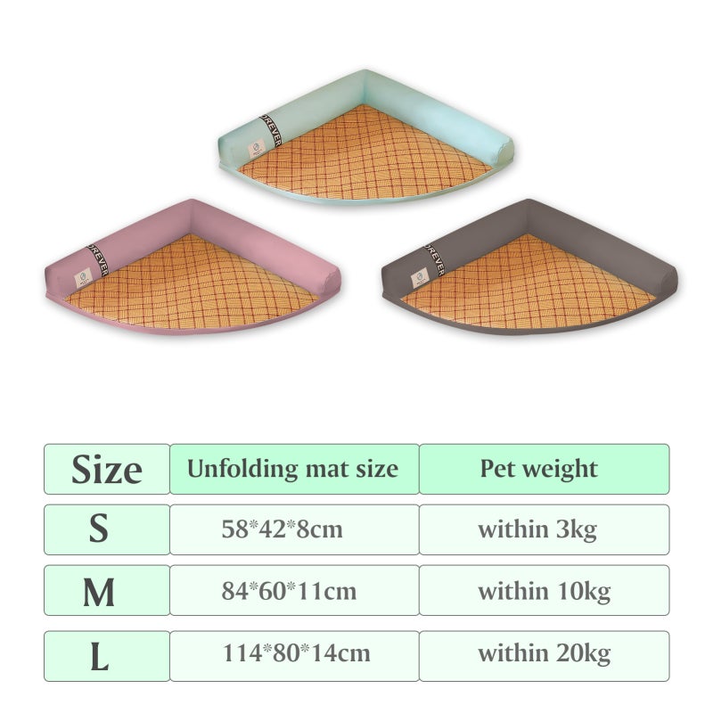 Pet Cooling Mat: 58*42*8Cm Blue - Scratch-Resistant Easy Clean Corner Mat for Small Pets Up To 3Kg - Image 5