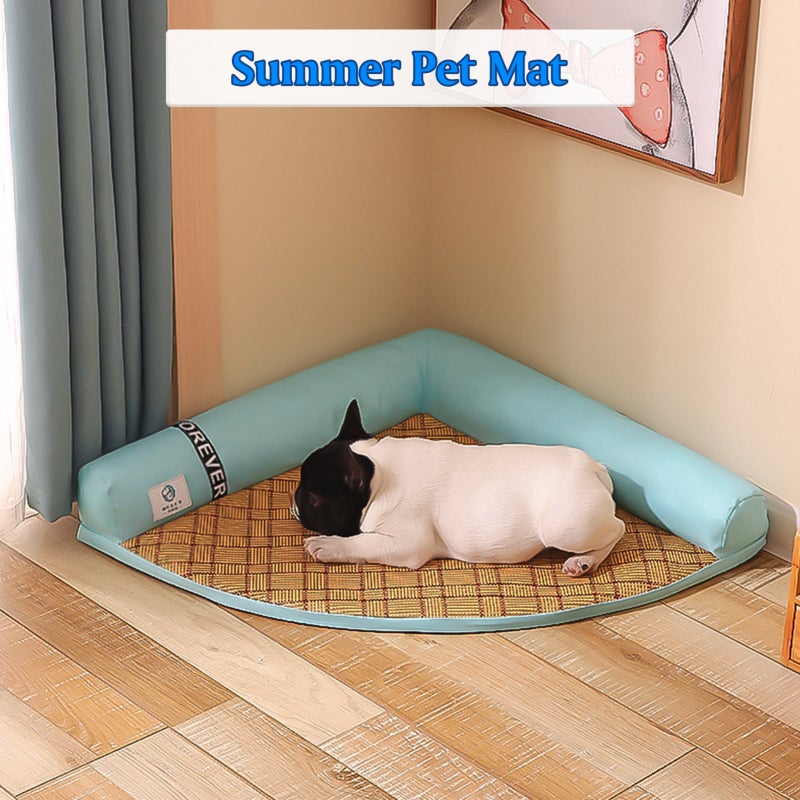 Pet Cooling Mat: 58*42*8Cm Blue - Scratch-Resistant Easy Clean Corner Mat for Small Pets Up To 3Kg - Image 2