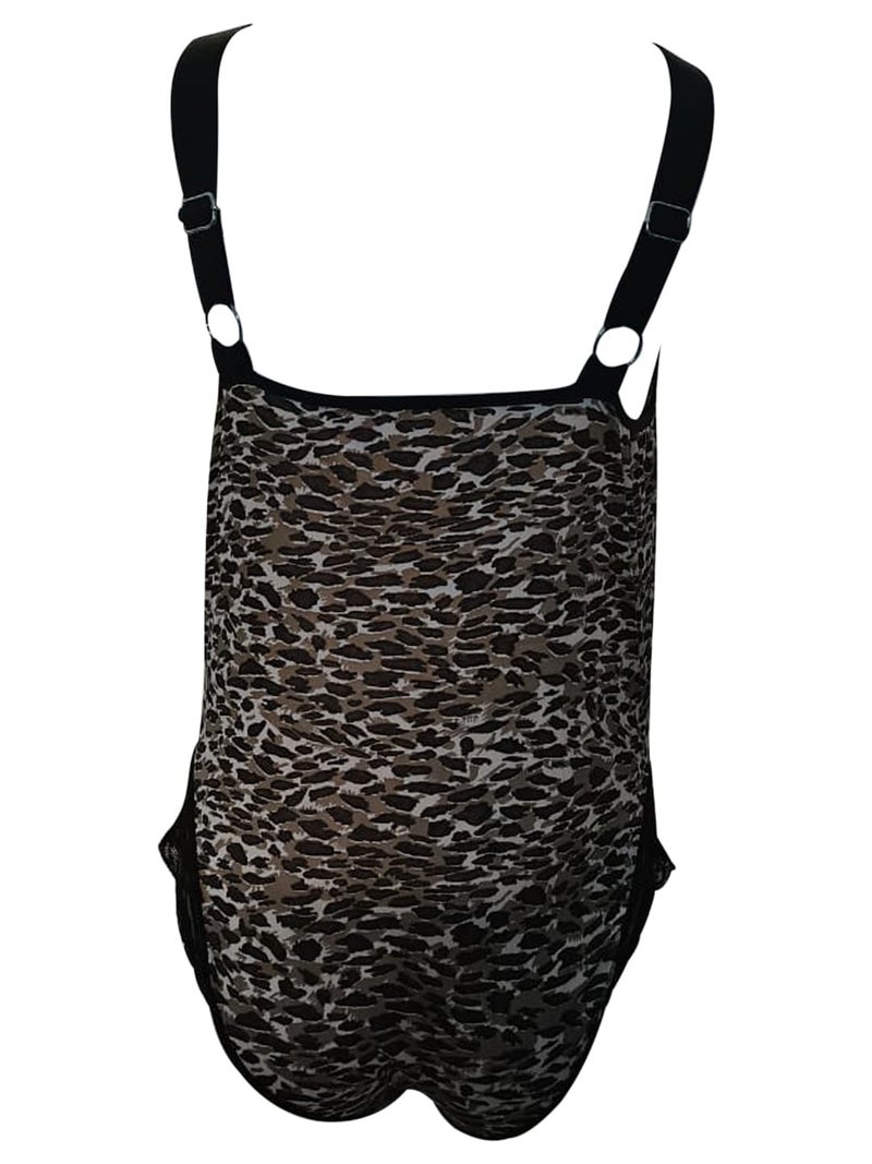 RioDebella Beera Plus Size Lingerie for Women - Exotic Leopard Print Bodysuit with Adjustable Straps - Image 2