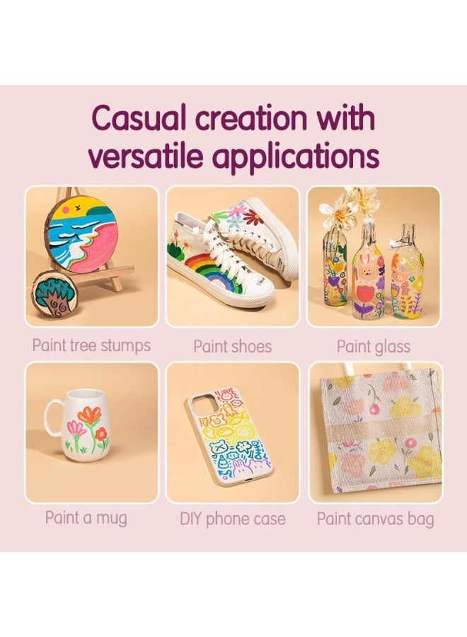 ديلي مجموعة أقلام تحديد الأكريليك Deli EC189-12 - 12 لونًا رفيعًا برأس 1 مم وتغطية عالية مع حقيبة حمل - Image 2