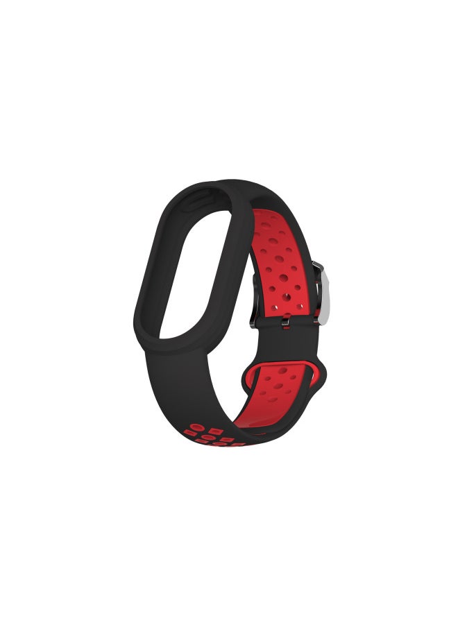 Generic - Suitable For Mi Bracelet 8 Two-color Silver Buckle Strap Smart Bracelet Nike Two-color Silicone Mi Bracelet 8-Color:Black And Green - Image 1