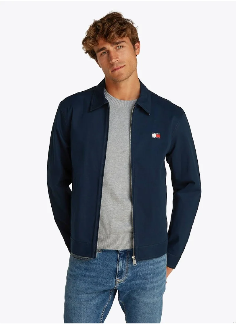 TOMMY JEANS Men's Logo Zip-Thru Jacket - Cotton, Blue