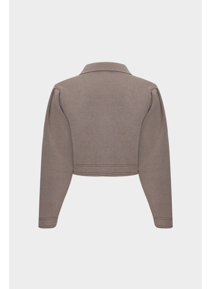 Açelya Okcu AÇELYAOKCU Premium Snap Closure Steel Knit Women's Knitwear Cardigan  - Image 2