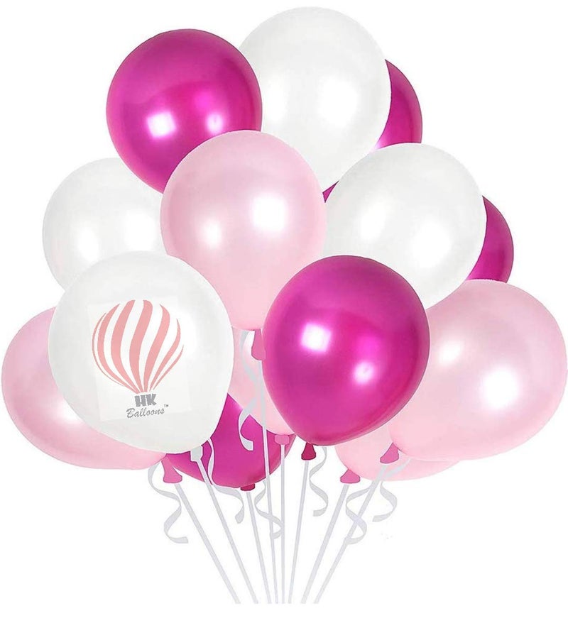 HK Balloons100Pcs Magenta Pink White Latex Balloons Premium Helium Balloons for Birthday Wedding Valentine Engagement Anniversary Christmas Festival Baby Shower Party Decorations Balloon - Image 1
