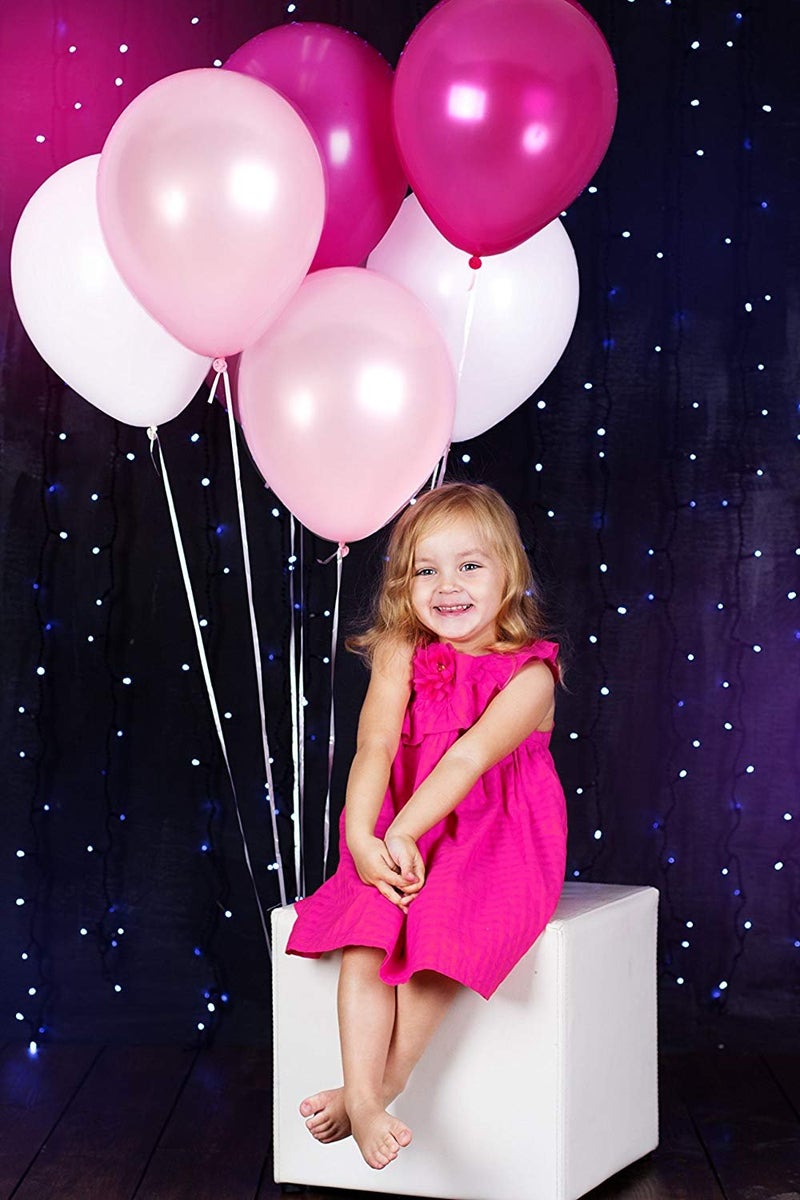 HK Balloons100Pcs Magenta Pink White Latex Balloons Premium Helium Balloons for Birthday Wedding Valentine Engagement Anniversary Christmas Festival Baby Shower Party Decorations Balloon - Image 3