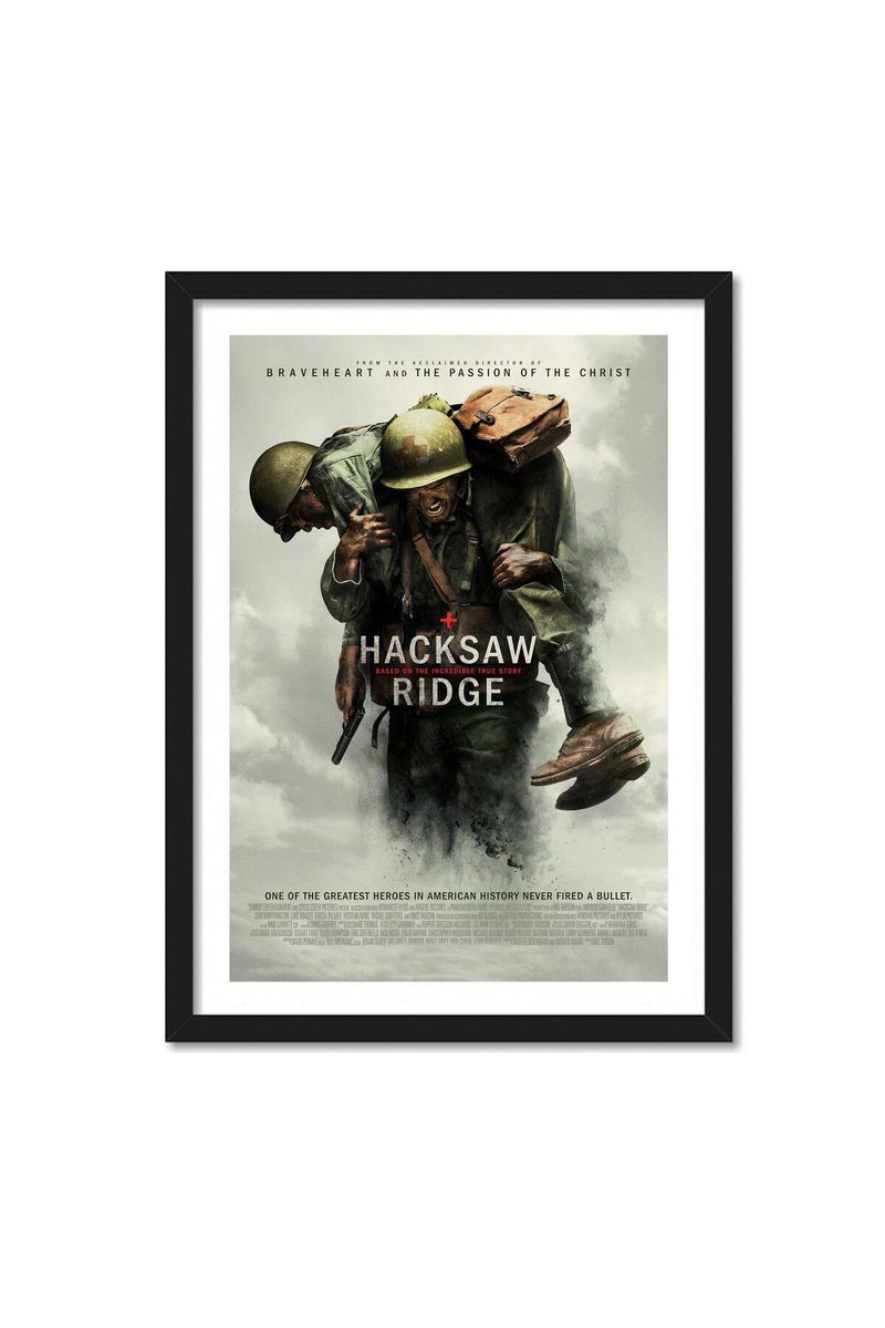 GRAY WALL Hacksaw Ridge Movie Framed Poster - Image 1