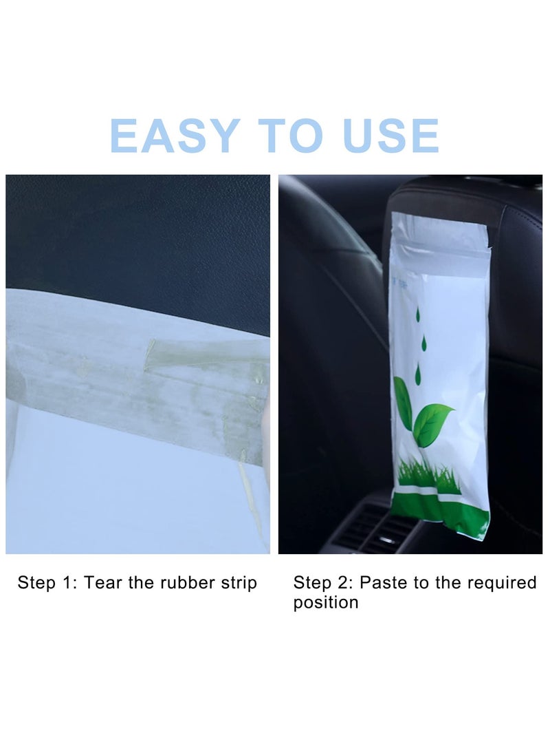 100 Pcs Portable Self-Adhesive Car Trash Bags - Leak Proof Stick-On Garbage & Vomit Bags for Easy Clean-Up (12.6 x 8.3 inch) - Image 3