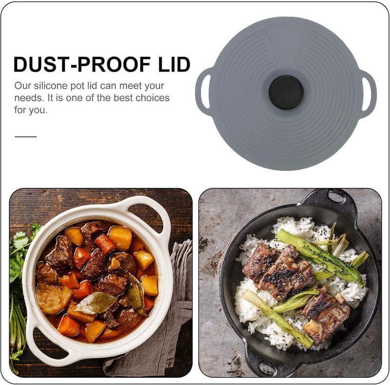 PRAMANTA Multipurpose Lid with Knob Suitable for Pots Pans Kadhai Tawa Easy to Clean Hold Silicone Cooking Lid 3 Sizes Medium - Image 2