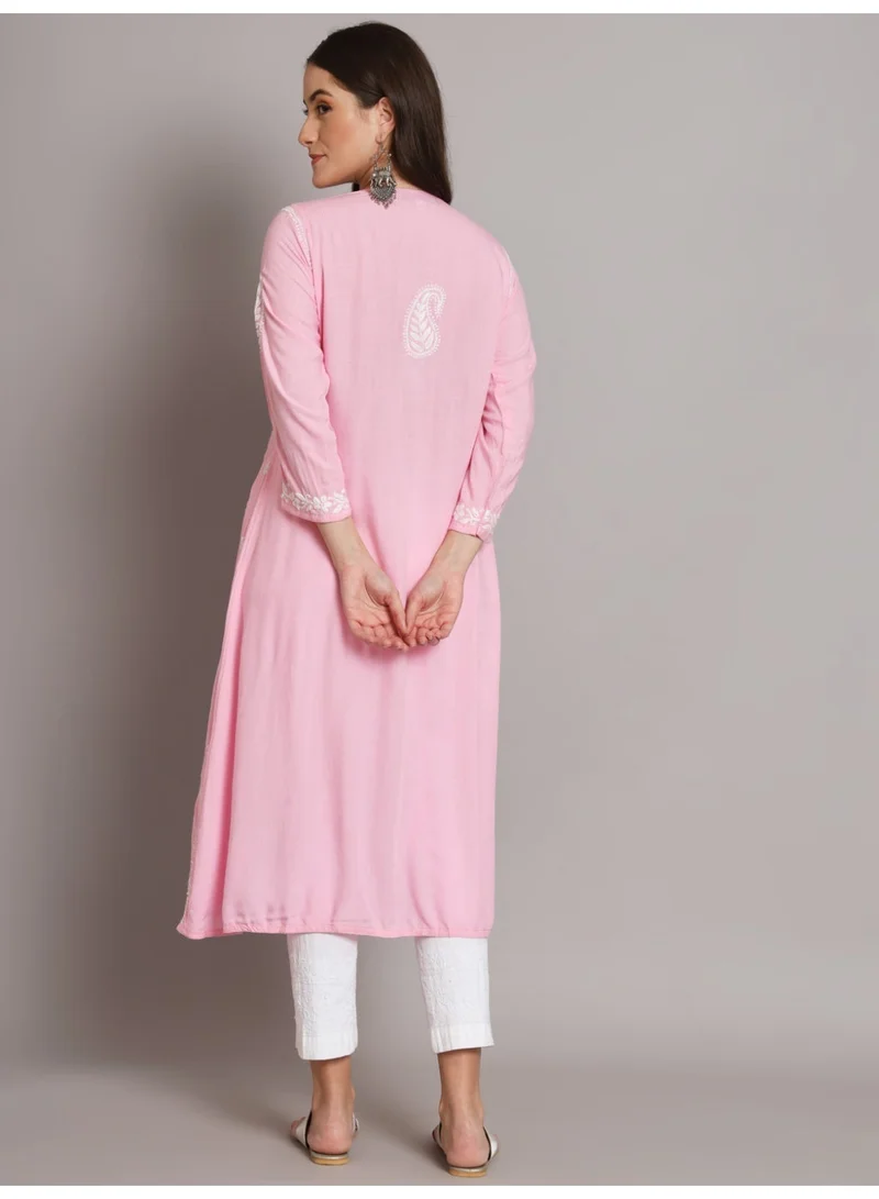 Alaya Women Hand Embroidered Chikankari Cotton Kurta-AL3549