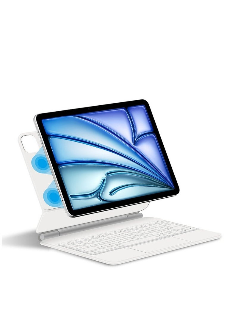 general حافظة لوحة مفاتيح تعمل باللمس لجهاز iPad Pro 11/13 2024 (M4)، لوحة تتبع مدمجة، مريحة، بإضاءة خلفية، قابلة للطي وذكية متوافقة مع iPad Air 11/13 (M2)