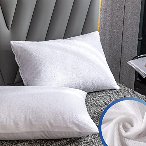 Edenwald 100% Water Resistant Pillow Protector Terry Cotton - Set of 2, White (18"x28"), Zippered Closure, Complete Protection Against Water Spills, Dust Mites, Bedbugs and Allergens - Image 2