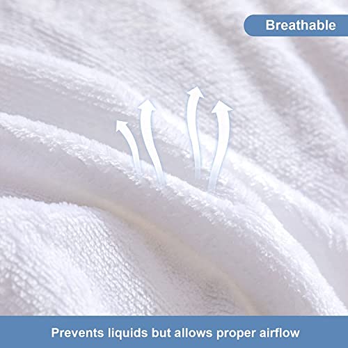 Edenwald 100% Water Resistant Pillow Protector Terry Cotton - Set of 2, White (18"x28"), Zippered Closure, Complete Protection Against Water Spills, Dust Mites, Bedbugs and Allergens - Image 5
