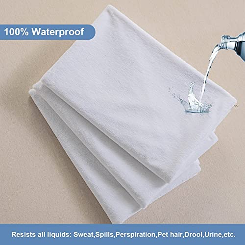 Edenwald 100% Water Resistant Pillow Protector Terry Cotton - Set of 2, White (18"x28"), Zippered Closure, Complete Protection Against Water Spills, Dust Mites, Bedbugs and Allergens - Image 4