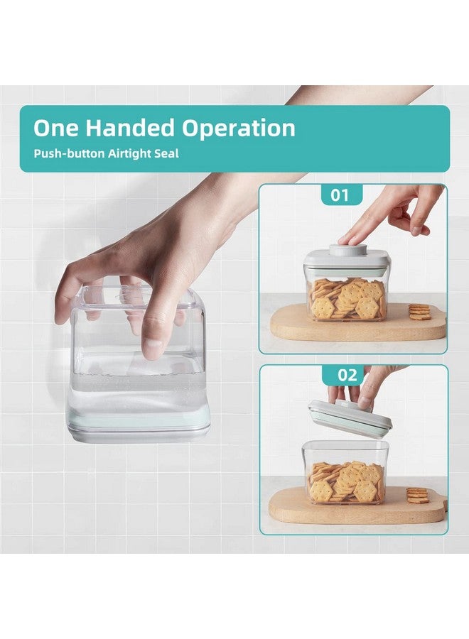 Ankou Airtight Container Set - (380ml 4 Pcs) Stackable One Button Openning Food Containers for Snacks Candy Salt Herbs Spices BPA-Free Tranparent (0.32 QT * 4) - Image 3