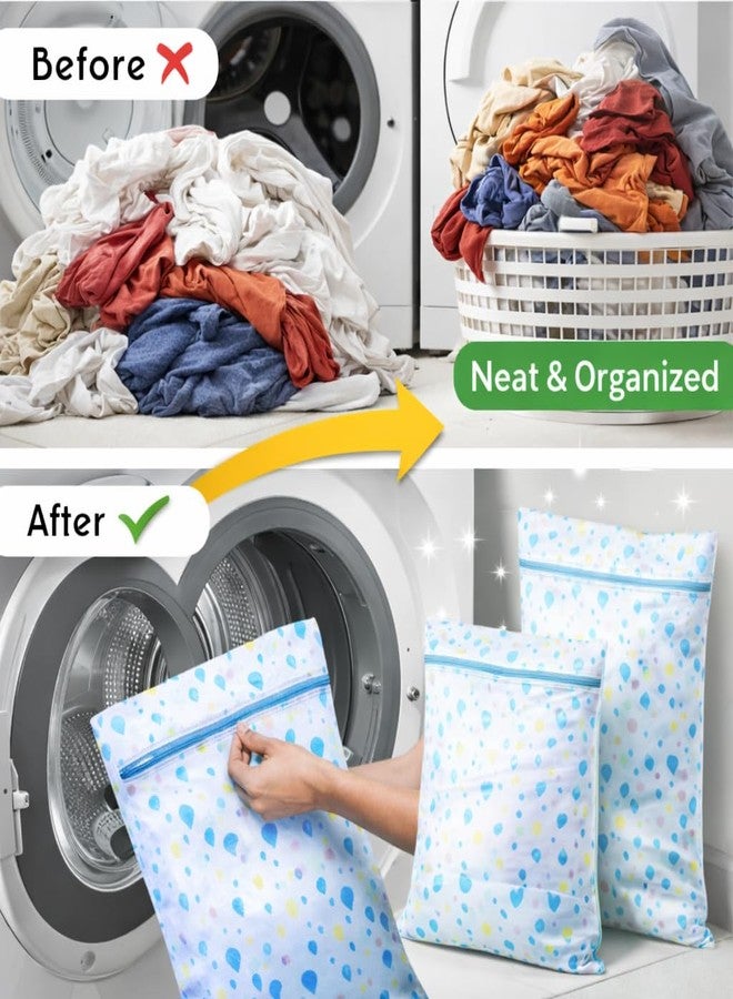DecorTwist Mesh Laundry Wash Bag Set (Pack of 3) | Zippered Clothes Washing Net for Delicates, Innerwear, Lingerie & Baby Clothes (White, Medium – Pack of 3 (40x50 cm)) - Image 5