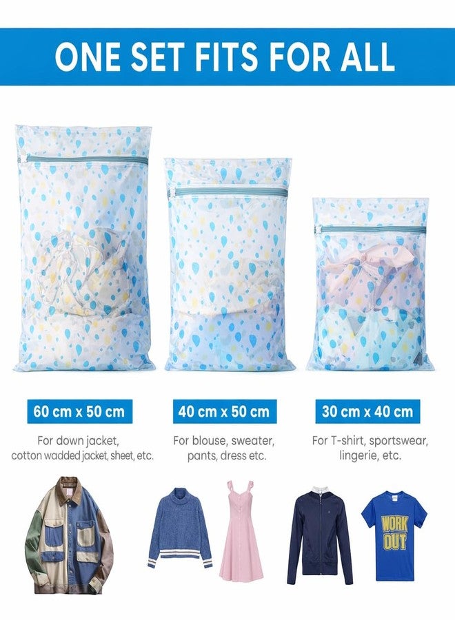 DecorTwist Mesh Laundry Wash Bag Set (Pack of 3) | Zippered Clothes Washing Net for Delicates, Innerwear, Lingerie & Baby Clothes (White, Medium – Pack of 3 (40x50 cm)) - Image 3
