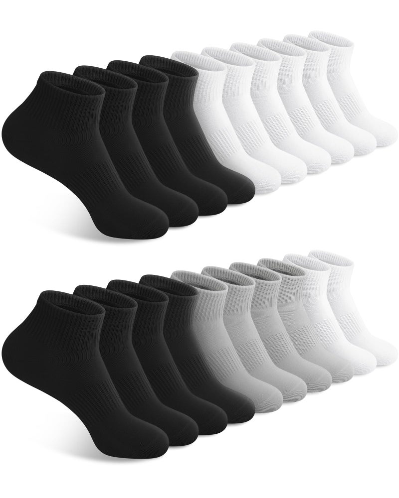 YSense 10 Pairs Womens Ankle Socks, Cotton Crew Gym Athletic Running Quarter Socks Women Men - Image 1