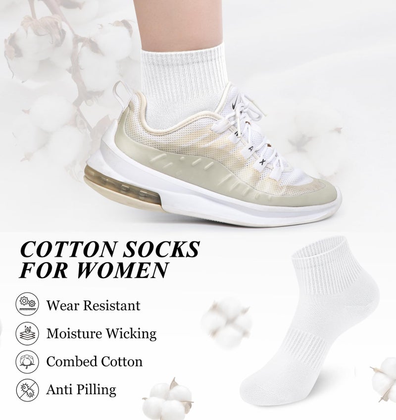 YSense 10 Pairs Womens Ankle Socks, Cotton Crew Gym Athletic Running Quarter Socks Women Men - Image 4