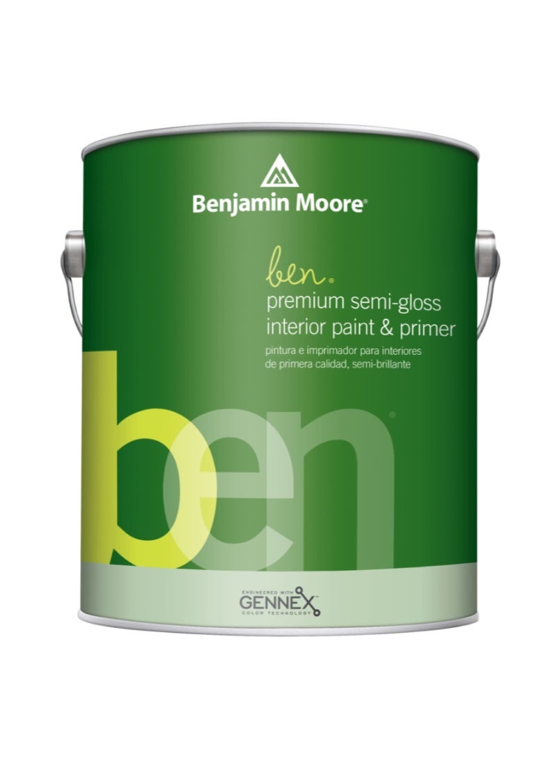 Benjamin Moore Ben Semi-Gloss Interior Latex Paint & Primer (946 ml, Base 2) Color Laguna Yellow