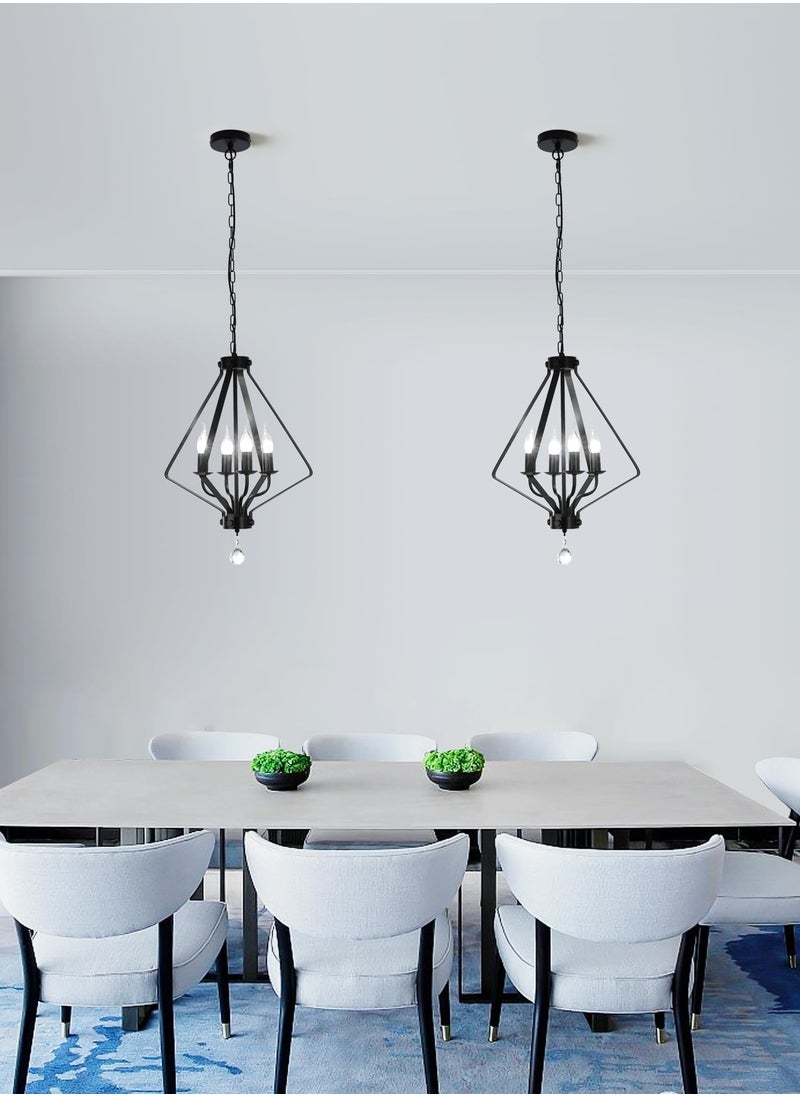 Ganeed Kitchen Island Pendant Light 45 cm Industrial Modern Lighting with Adjustable Chain 120 cm Silver 4 Lights  - Image 1