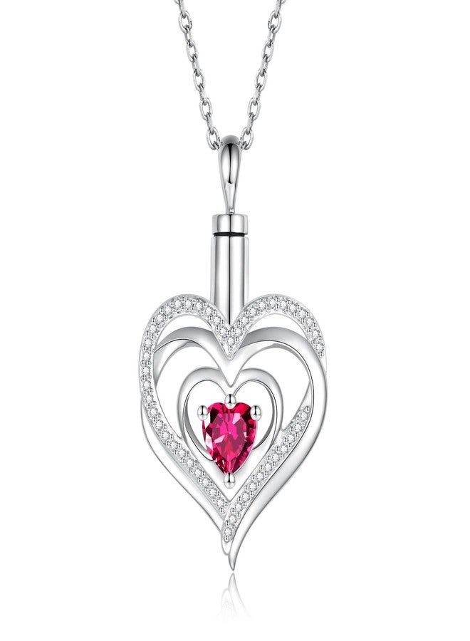 Sariel 925 Sterling Silver Heart Tree of Life Urn Necklace for Ashes Always in My Heart Keepsake Cremation Jewelry for Women (Heart Shape, July) - Image 1