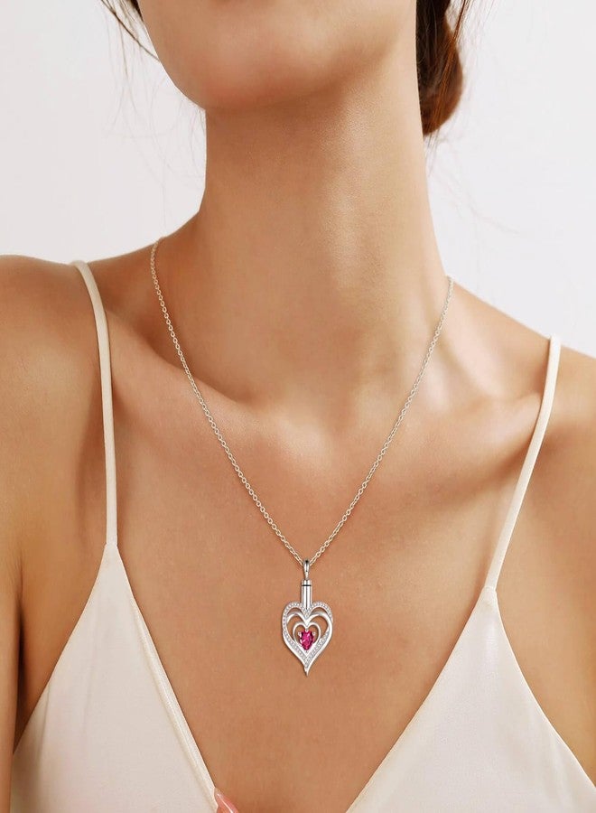 Sariel 925 Sterling Silver Heart Tree of Life Urn Necklace for Ashes Always in My Heart Keepsake Cremation Jewelry for Women (Heart Shape, July) - Image 5